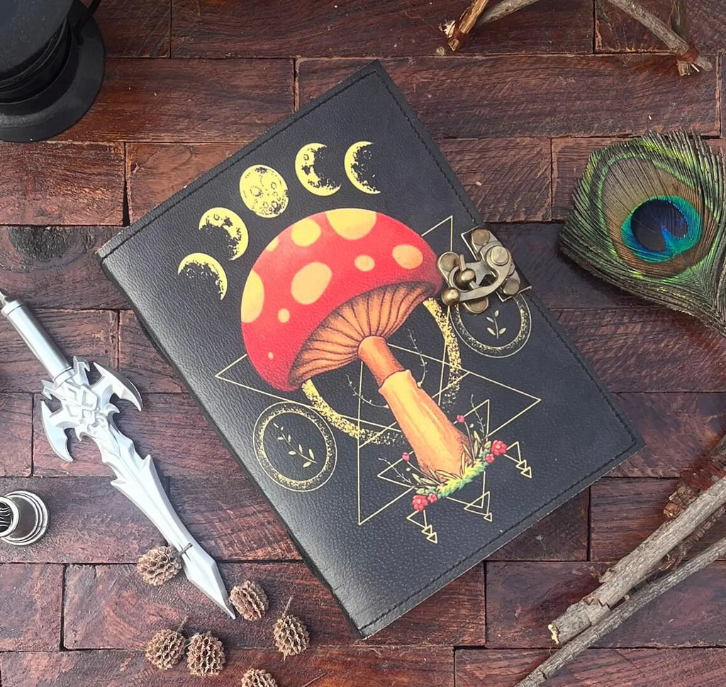 Mushroom Printed Spell Book of Shadowed