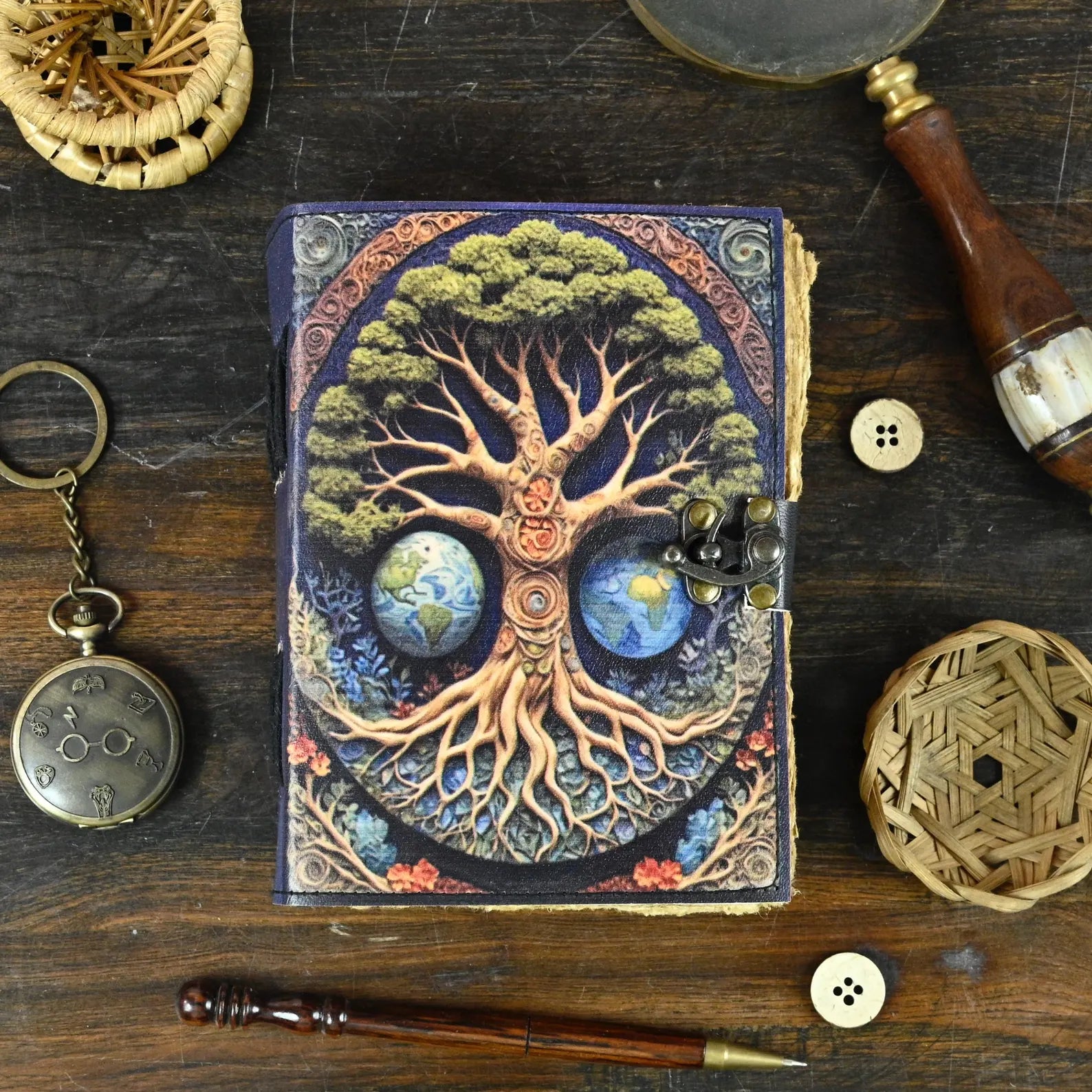 Large leather journal, Tree of Life Journal