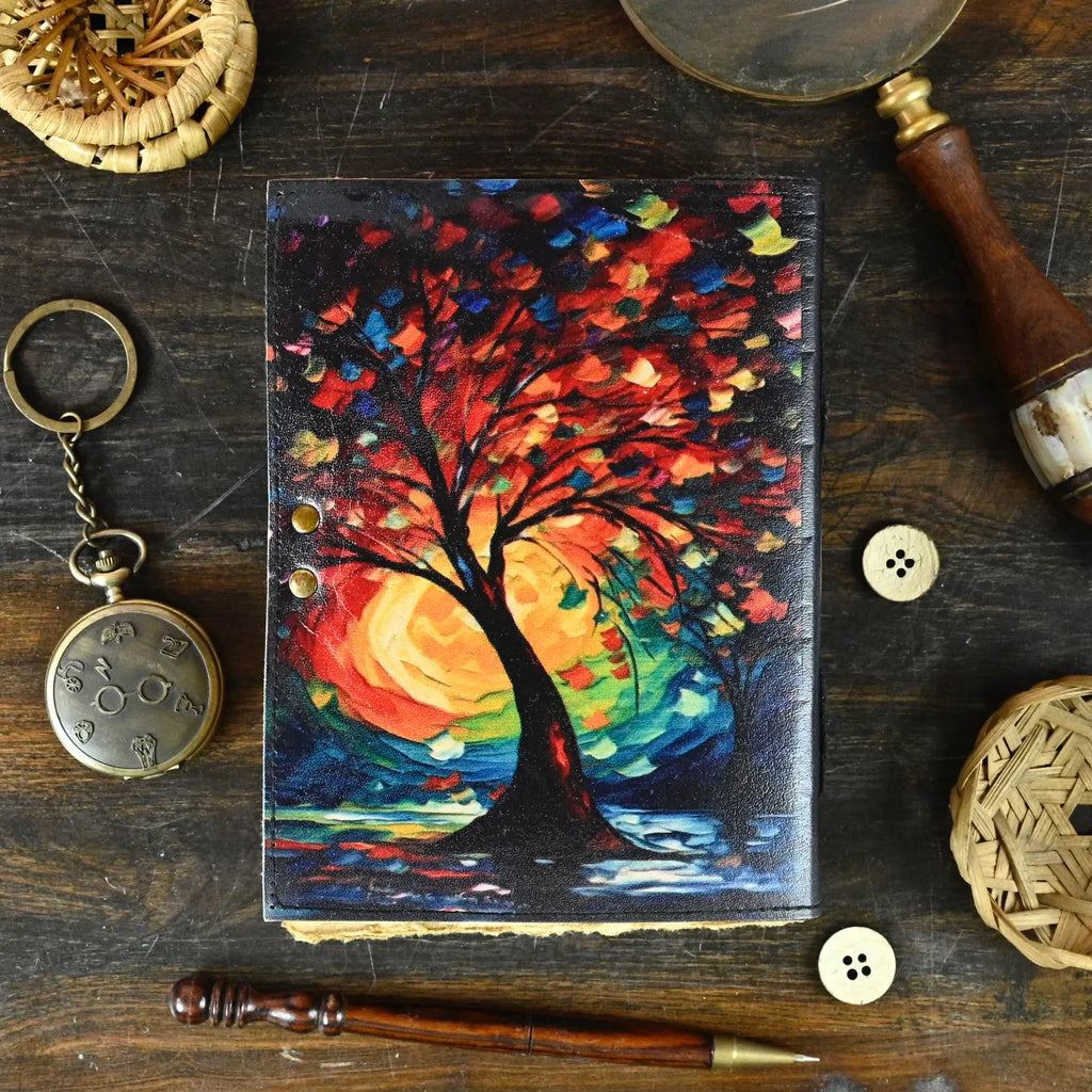 Large leather journal, Tree of Life Journal