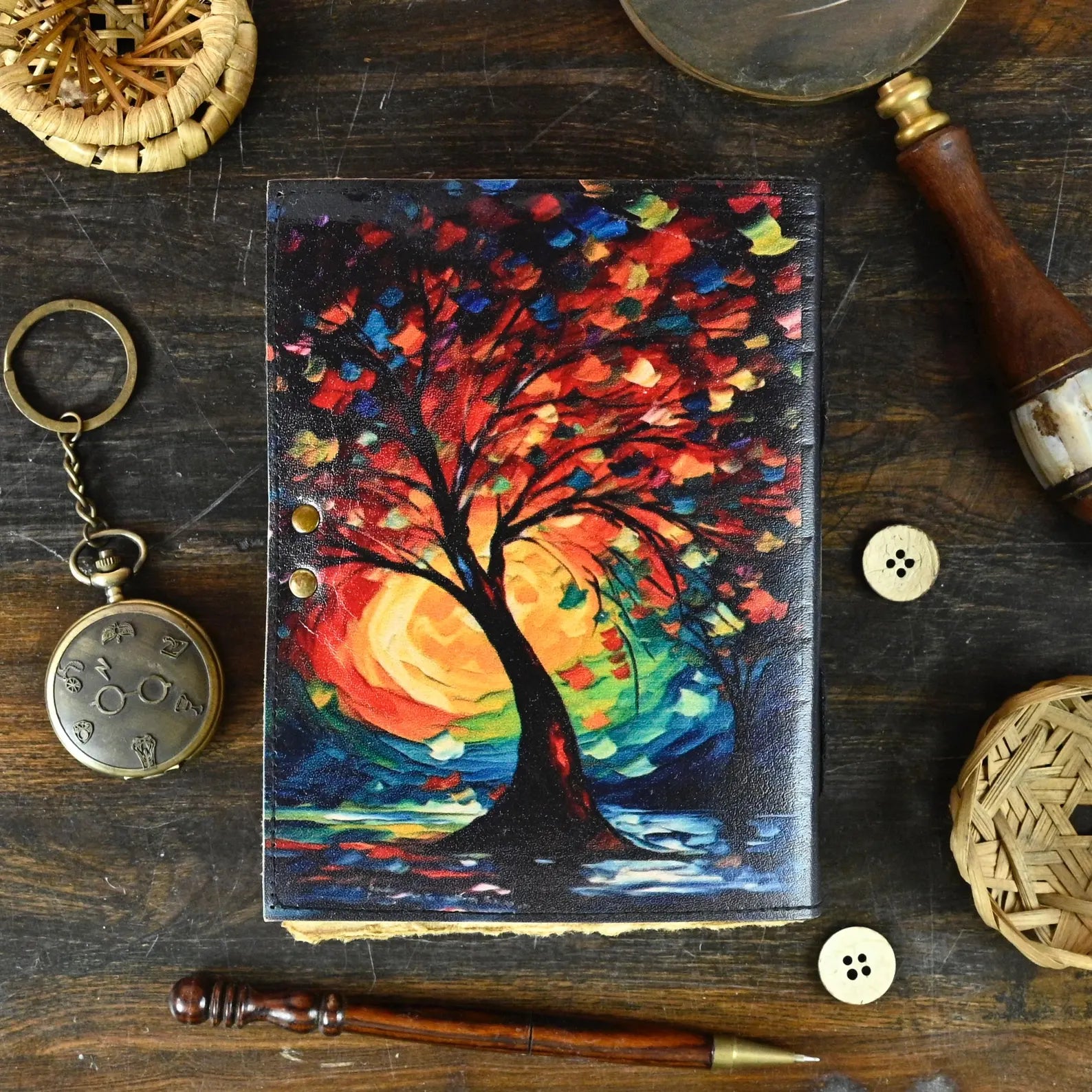 Large leather journal, Tree of Life Journal