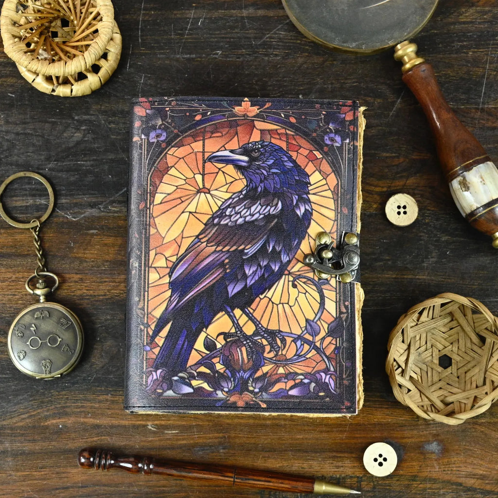 Leather Journal Gothic Notebook The Raven