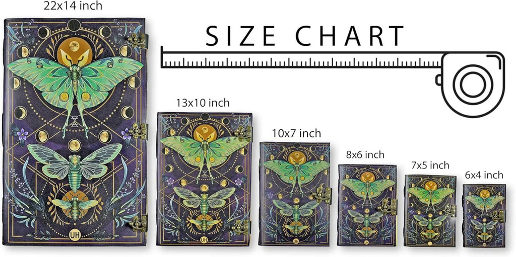 Blank Spell Book of Shadows Luna Moth Journal