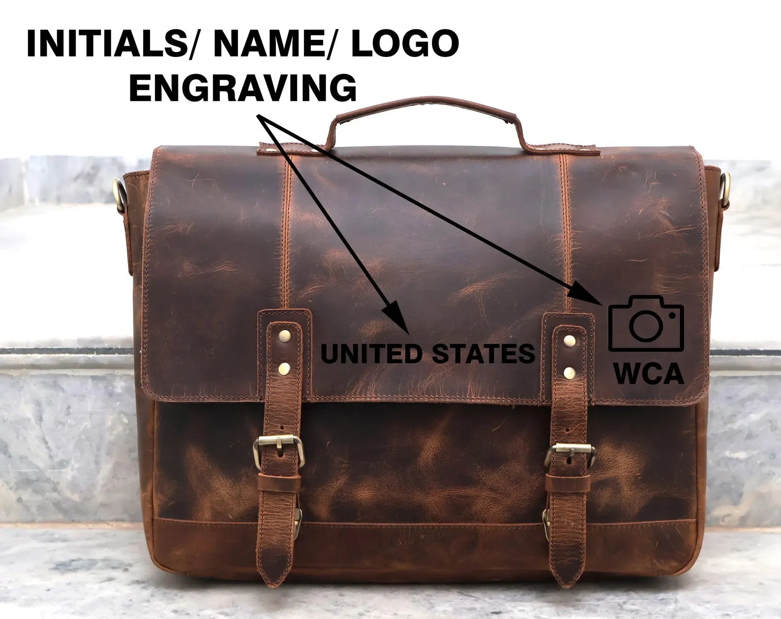 Buffalo Leather Messenger Laptop Bag