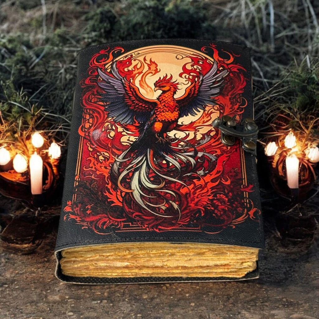 Leather Journal Notebook The Phoenix Print