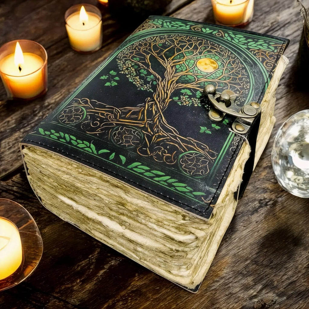 Vintage leather journal, Tree of Life Journal