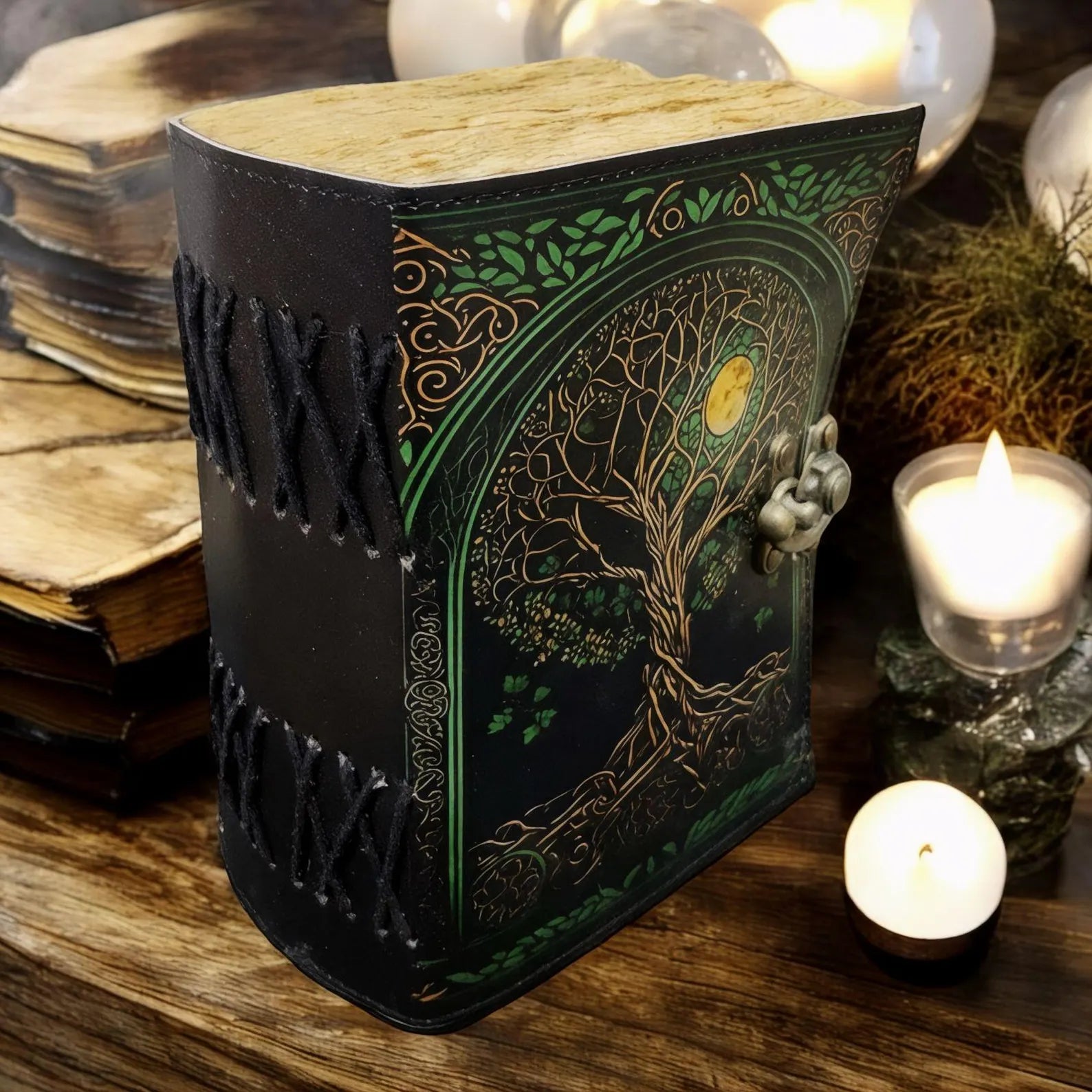 Vintage leather journal, Tree of Life Journal