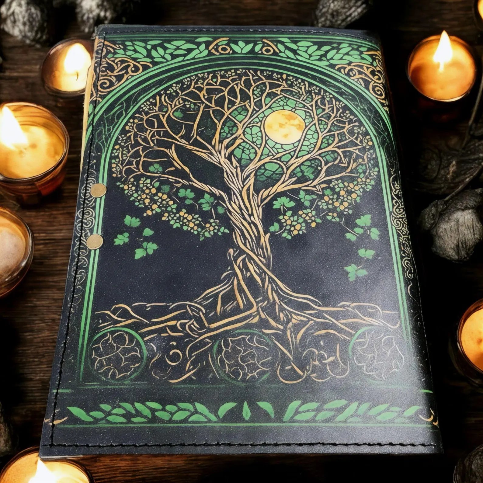Vintage leather journal, Tree of Life Journal