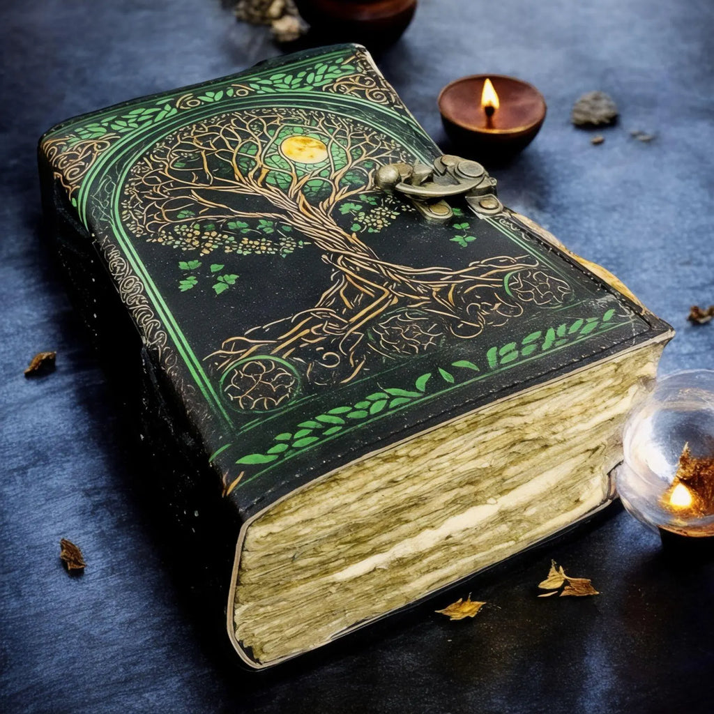 Vintage leather journal, Tree of Life Journal