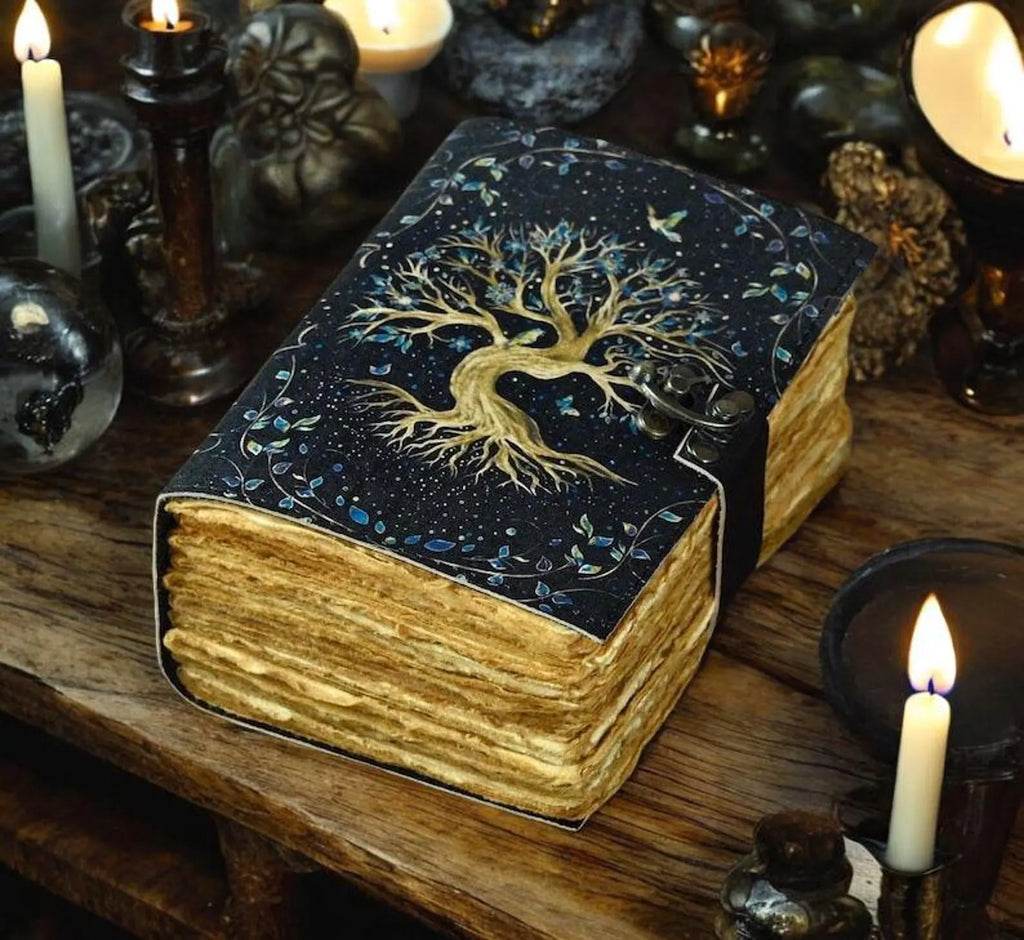 Vintage leather journal, Tree of Life Journal