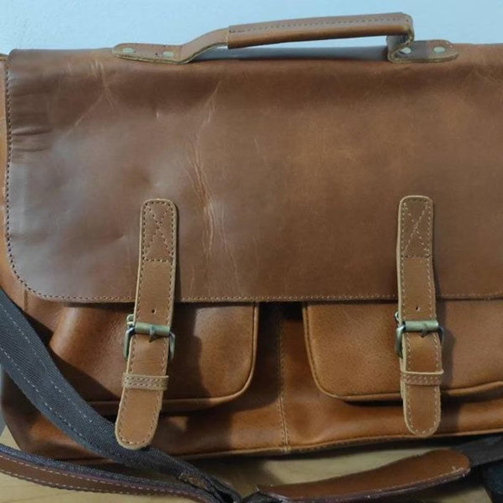 Leather Messenger Cross-Body Bag
