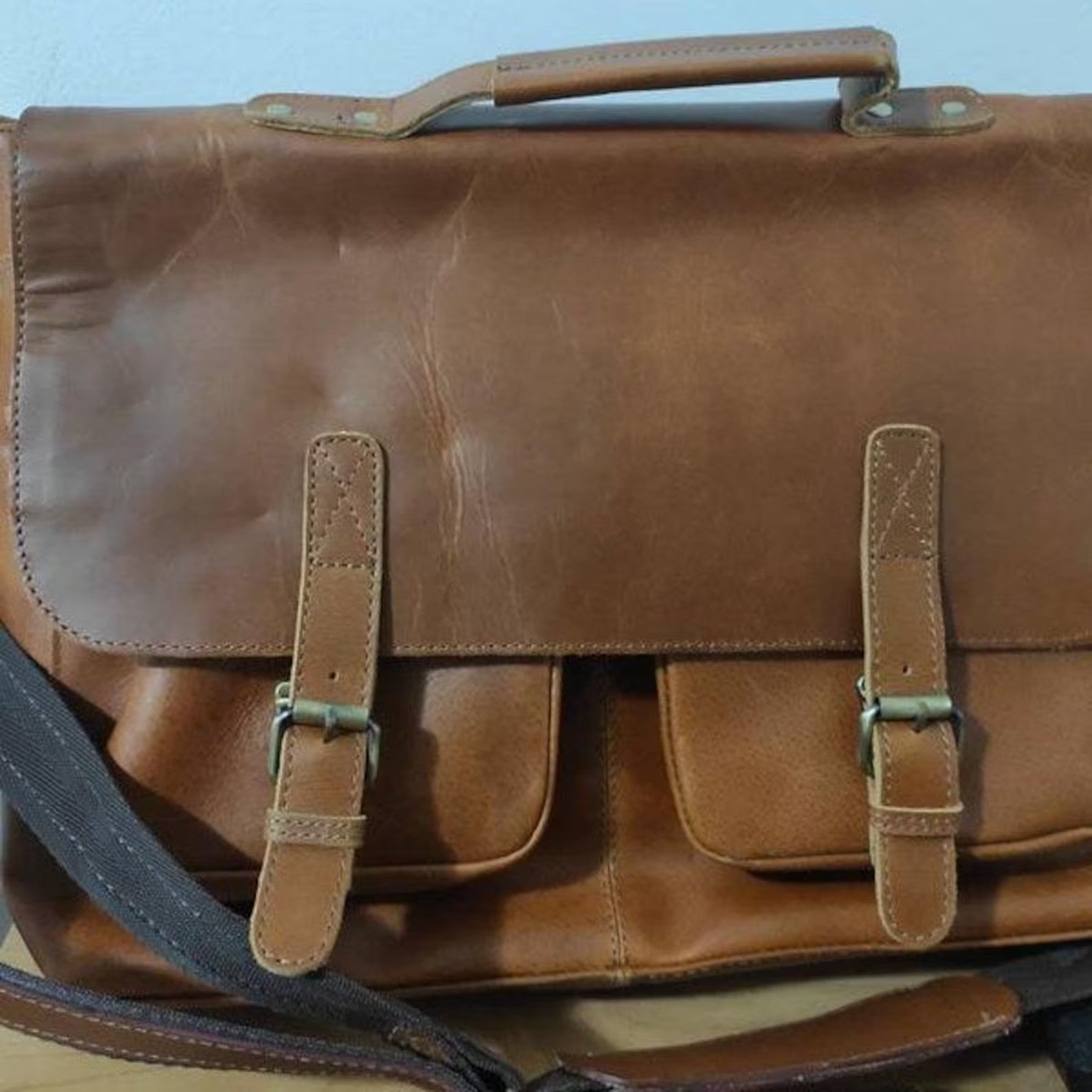 Leather Messenger Cross-Body Bag