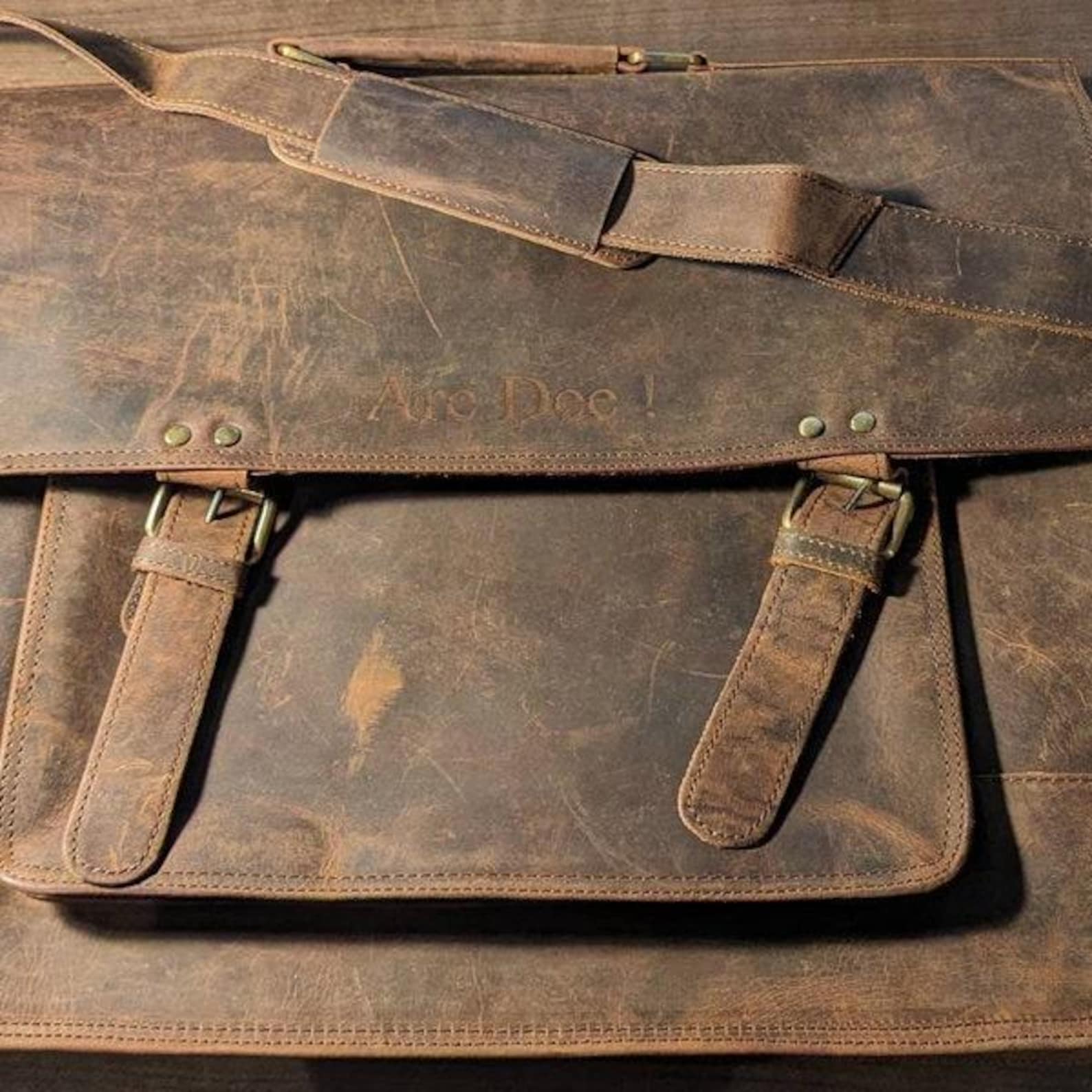 Leather Messenger Cross-Body Bag