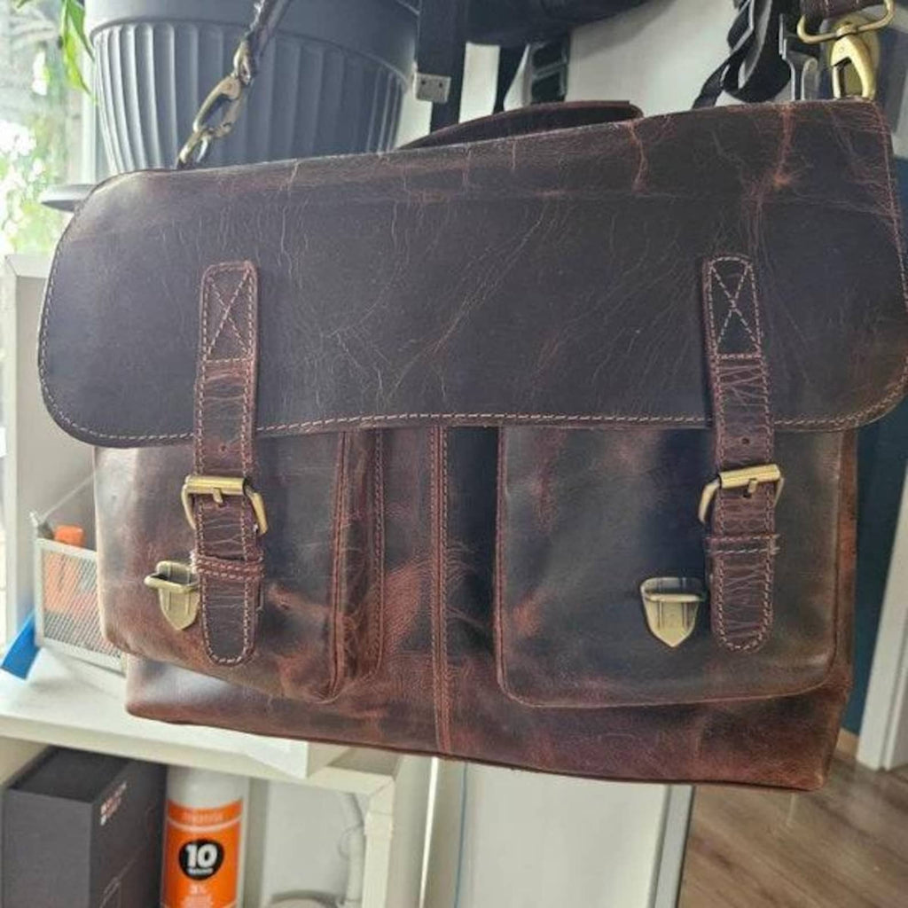 Leather Messenger Cross-Body Bag