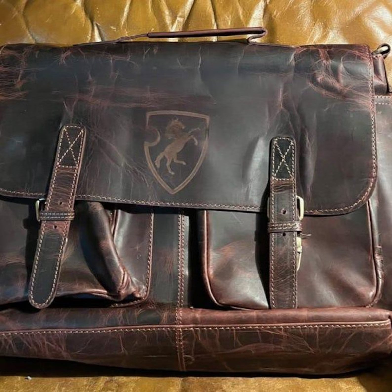Leather Messenger Cross-Body Bag