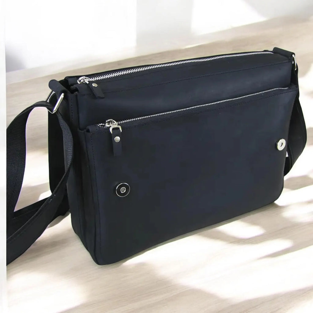 Leather Messenger Bag Laptop Case