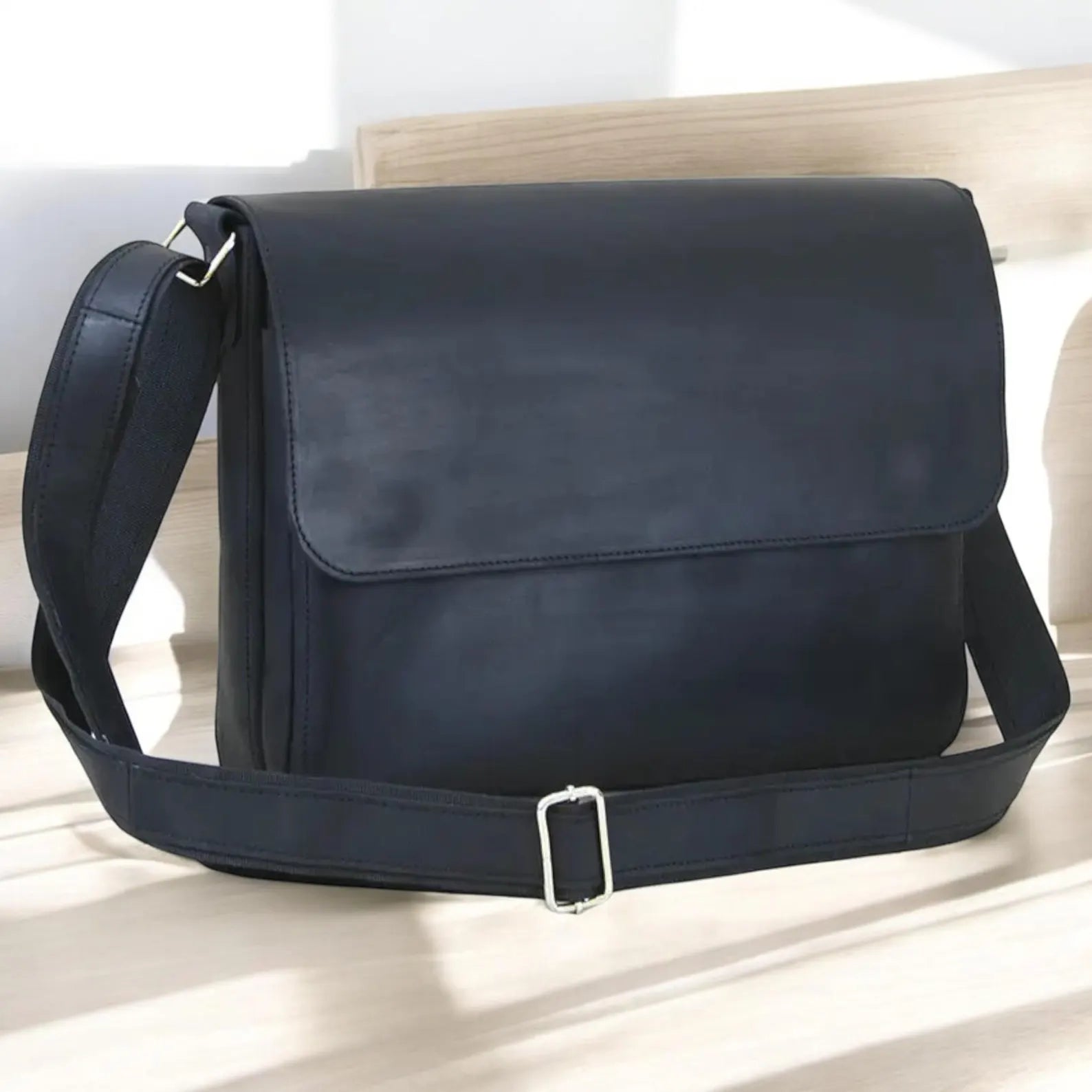 Leather Messenger Bag Laptop Case