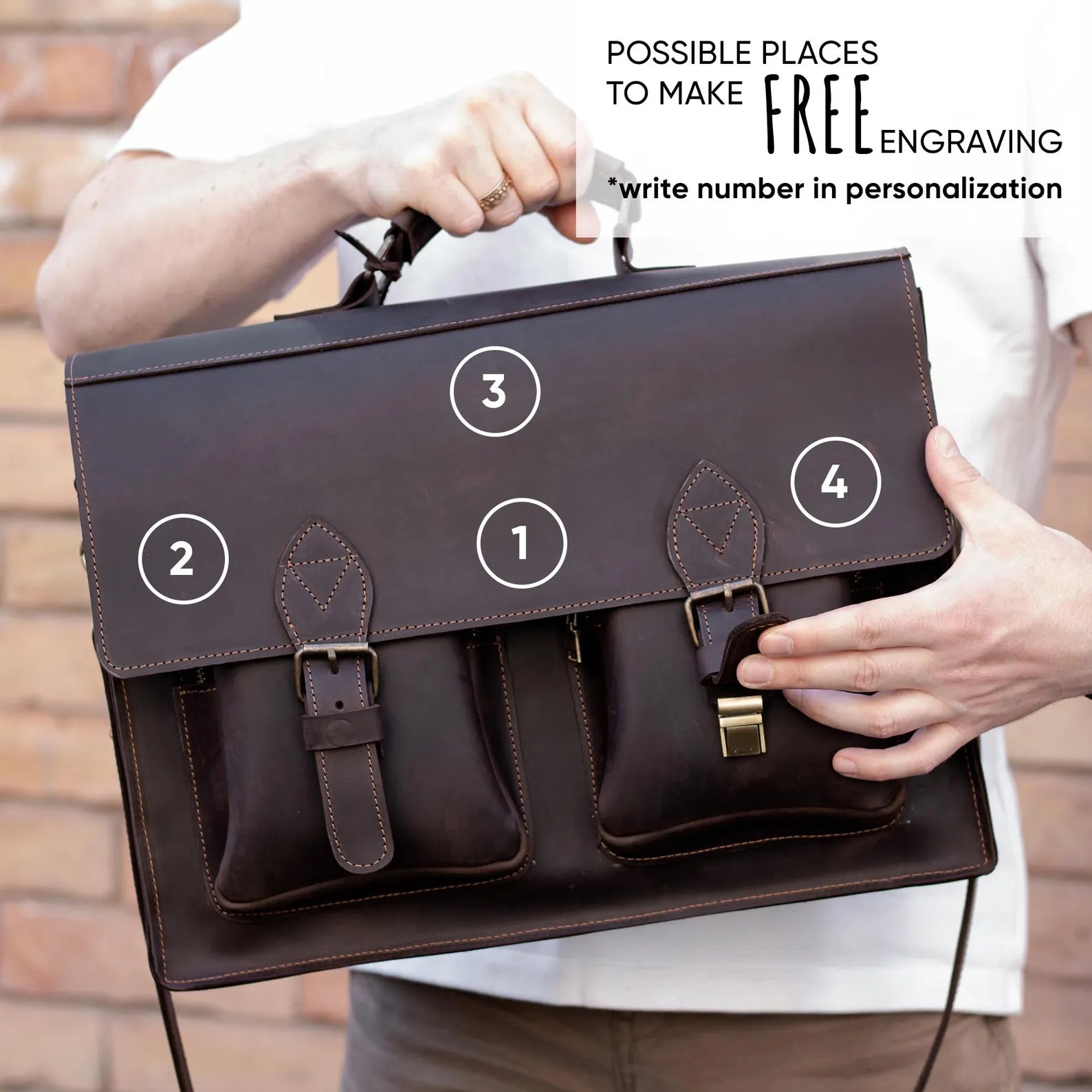 Laptop Satchel Bag with Laser Engraving