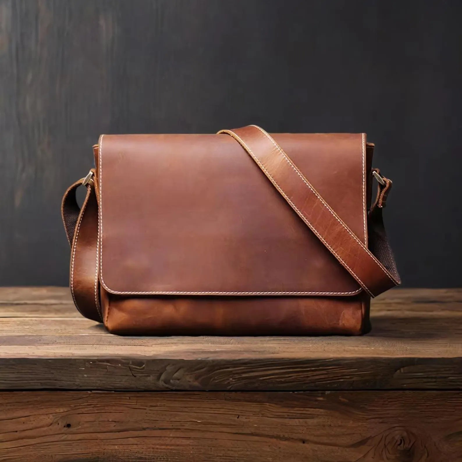 Retro Men's Genuine Leather Shoulder Bag