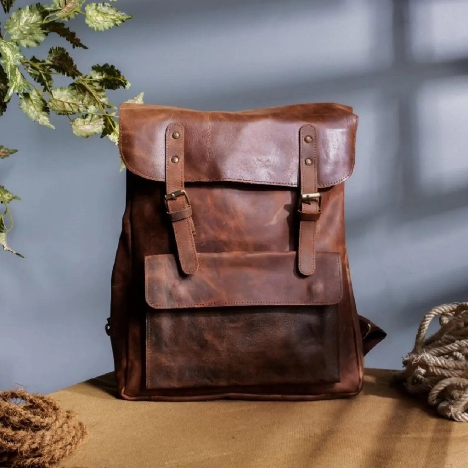 Handmade Cowhide Leather Backpack