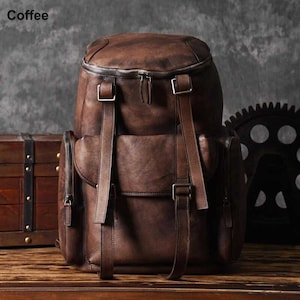 Distressed Leather Backpack, Leather Backpack