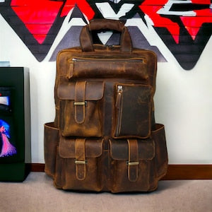Personalized Genuine Leather Backpack