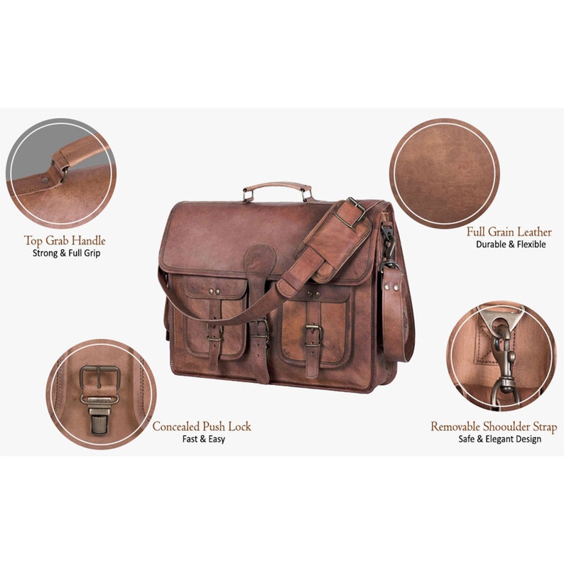 Laptop Bag, Leather messenger bags for unisex