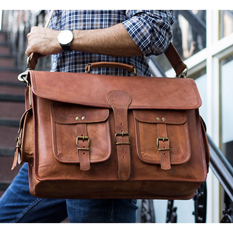 Laptop Bag, Leather messenger bags for unisex