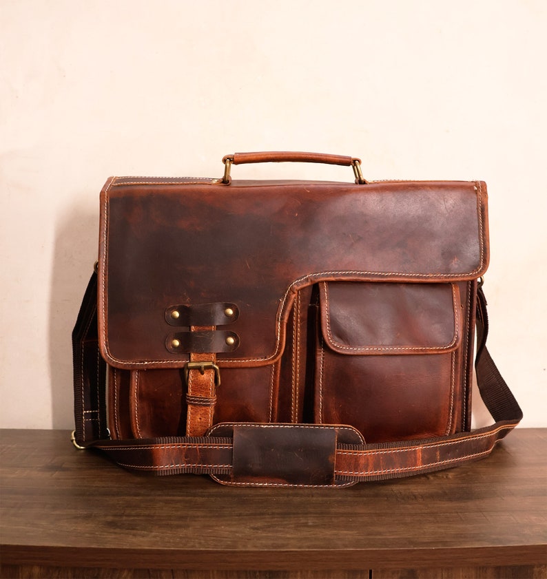 Buffalo Leather Messenger Cross Body Bag