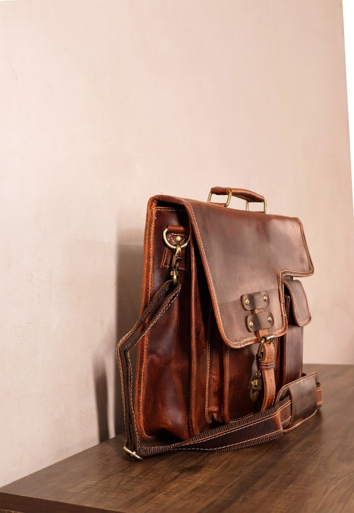 Buffalo Leather Messenger Cross Body Bag