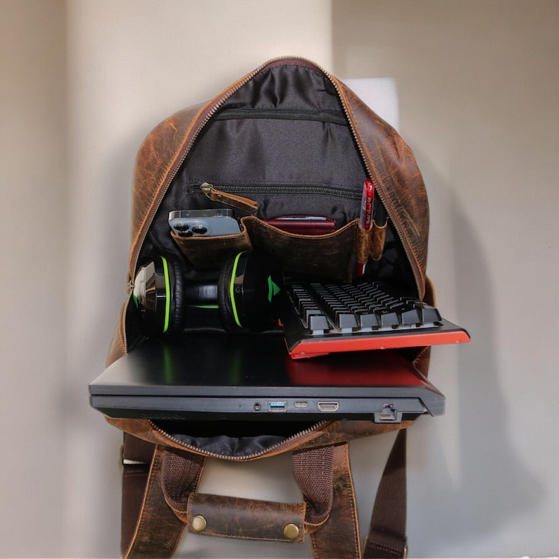 Personalized Genuine Leather Backpack
